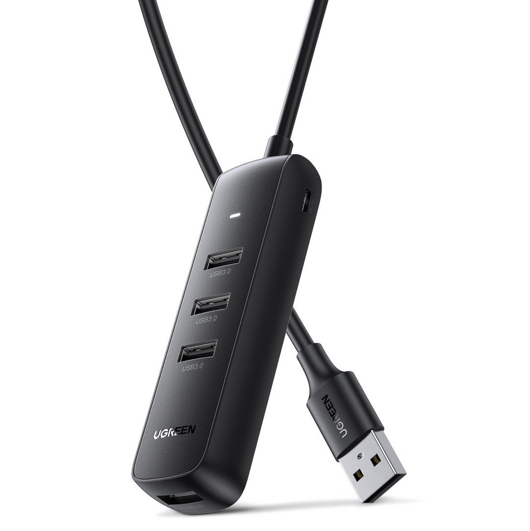 USB hub UGREEN CM416, 4 x USB-A 3.0, 0,25 m, černý