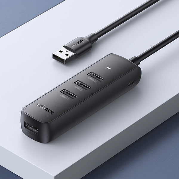 USB hub UGREEN CM416, 4 x USB-A 3.0, 0,25 m, černý