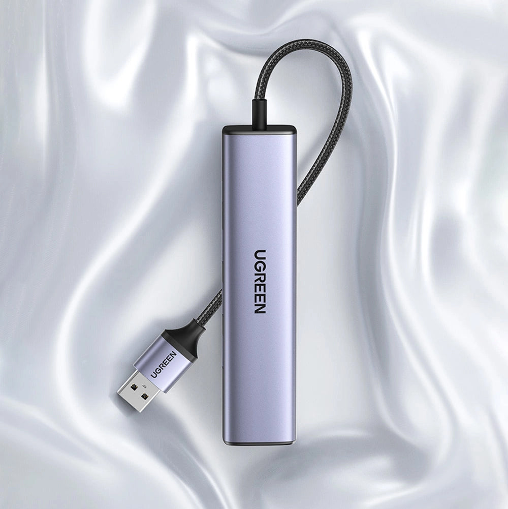 Hub USB UGREEN CM475, 3 x USB-A 3.0 - 1 x USB-C - 1 x RJ45, šedý