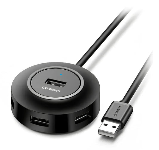 Rozbočovač USB UGREEN CR106, 4 x USB-A, 1 m, černý