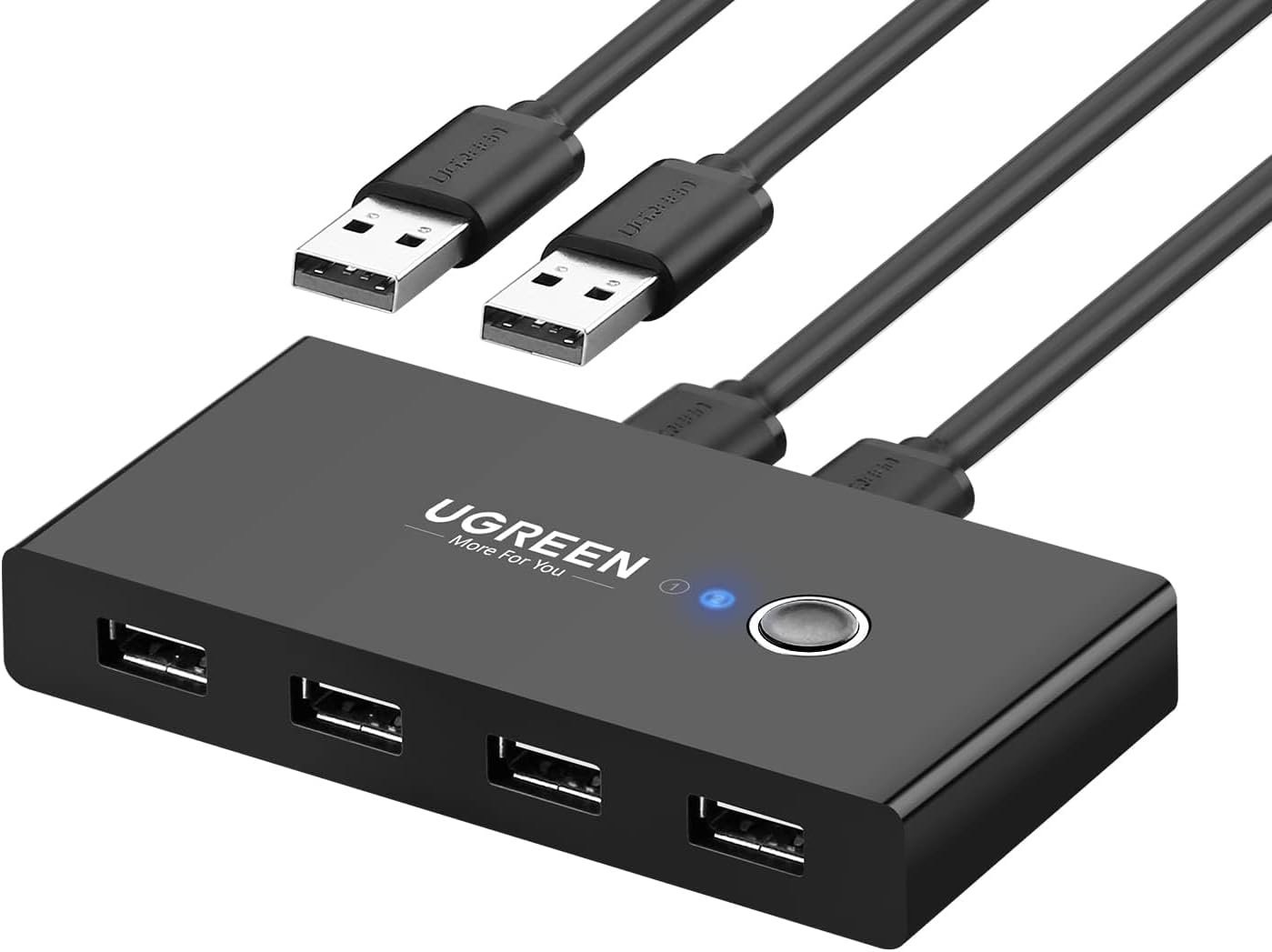 USB přepínač UGREEN US216 (30767) Two Sharing Box, 4 x USB-A, černý