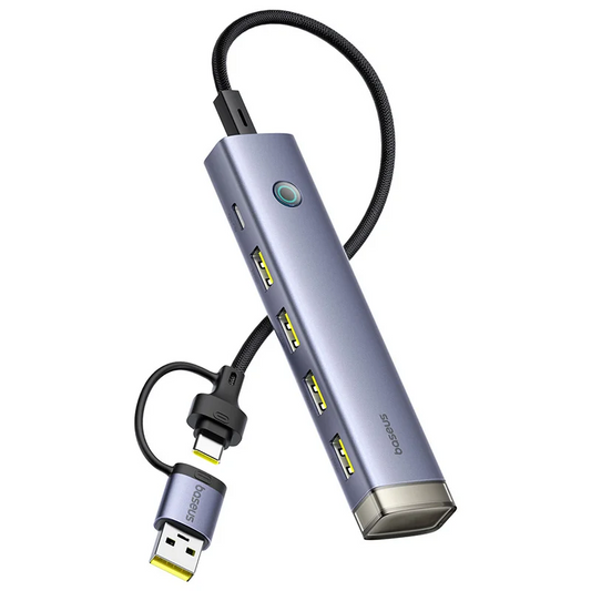 Hub USB / USB-C Baseus UltraJoy, 4 x USB-A 3.2 - 1 x USB-C, šedý B0005280B811-15