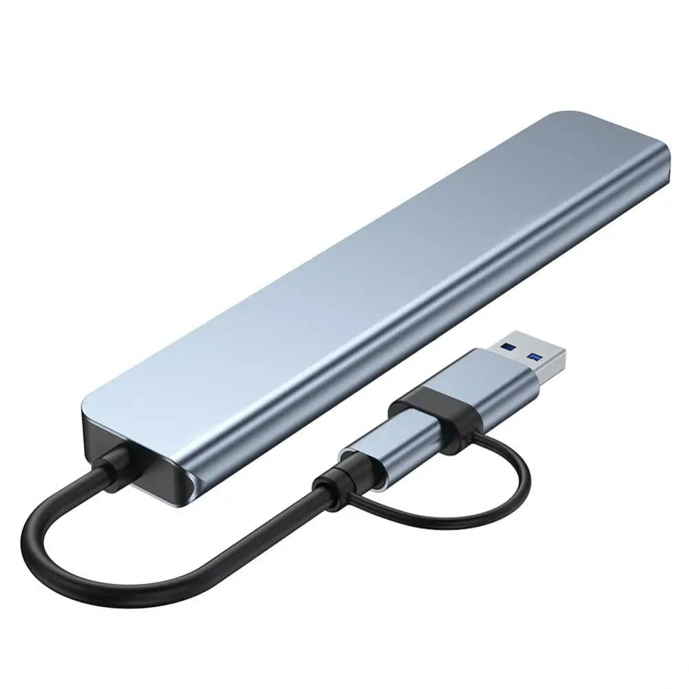 Hub USB / USB-C Techsuit H6 DataBridge, 7v1, Šedý