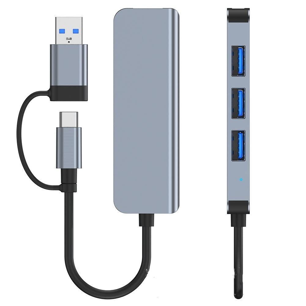 Hub USB / USB-C Techsuit H8 DataBridge, 4v1, Šedý