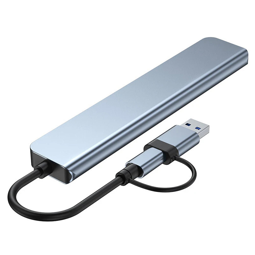 USB / USB-C hub Techsuit H9 DataBridge, 8v1, šedý