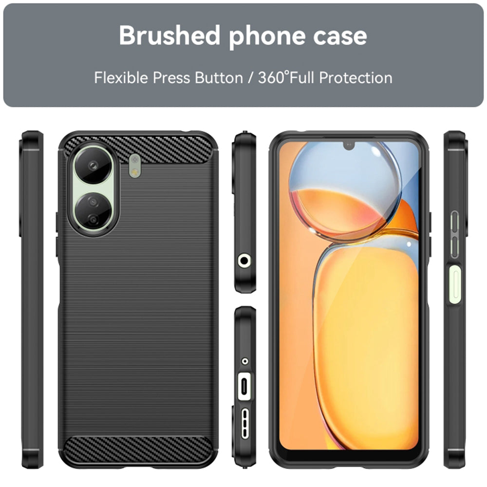Pouzdro s ochranou kamery pro Xiaomi Poco C65 / Redmi 13C, Techsuit, Carbon, Černá