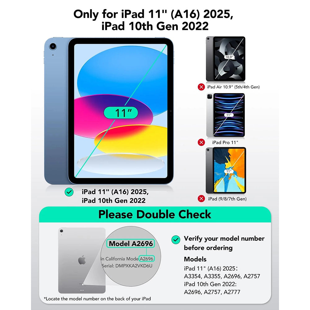Pouzdro s klávesnicí pro Apple iPad (2025) / (2022), ESR, Flex, Šedé
