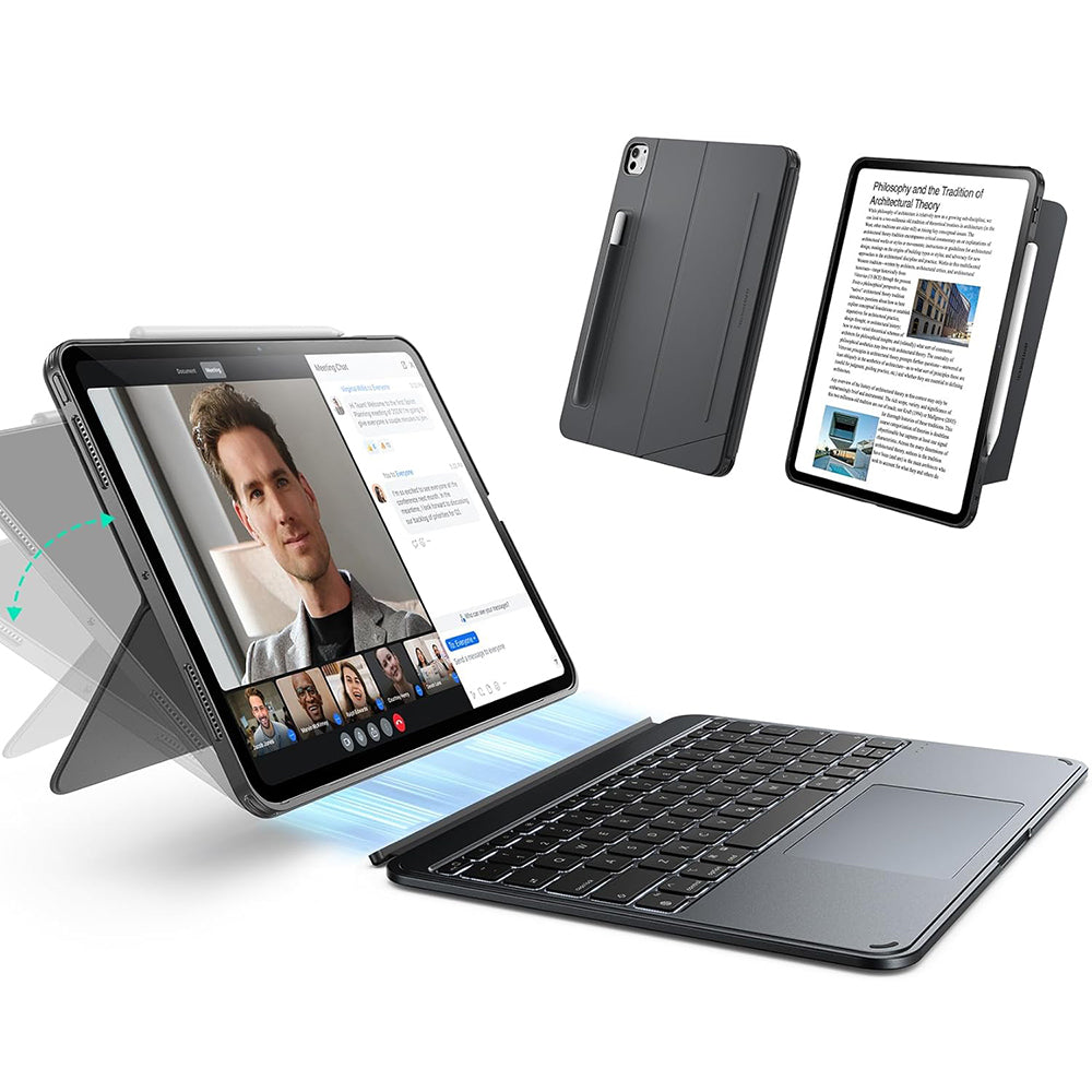 Pouzdro s klávesnicí pro Apple iPad Pro 11 (2024), ESR, Shift, Šedé