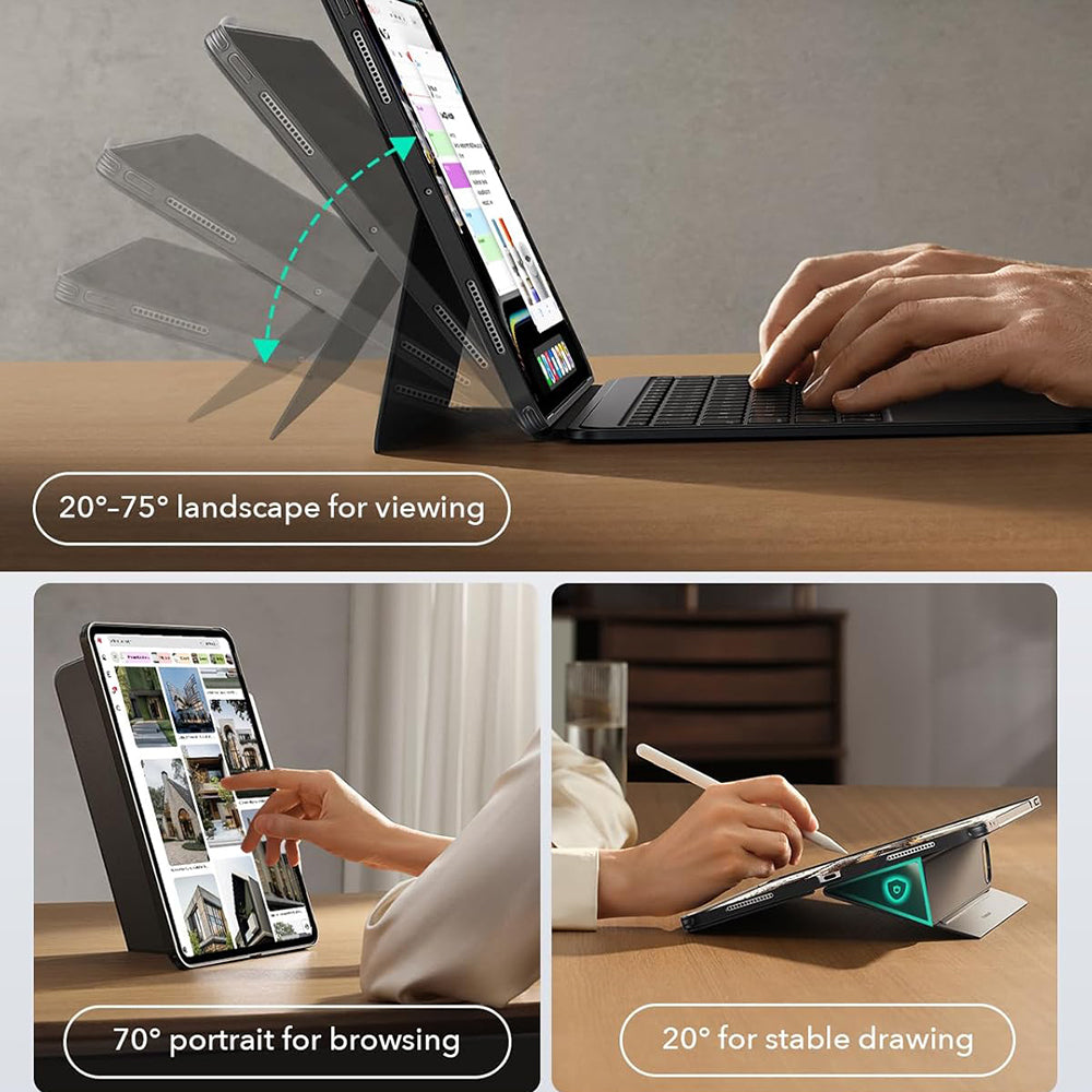 Pouzdro s klávesnicí pro Apple iPad Pro 11 (2024), ESR, Shift, Šedé