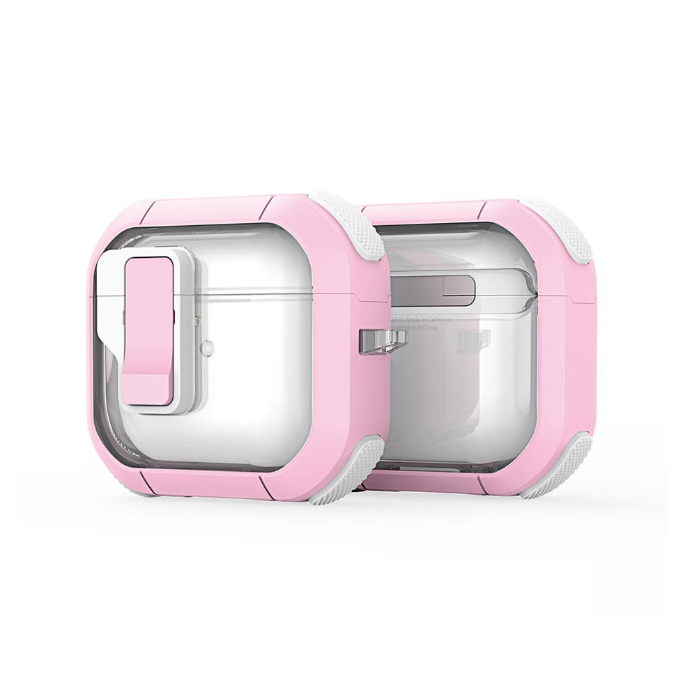 Pouzdro DUX DUCIS PECN pro Apple AirPods 4, Růžovo-bílé