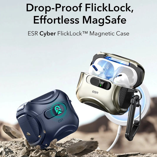 Pouzdro ESR Cyber FlickLock pro Apple AirPods Pro 3, Modrá