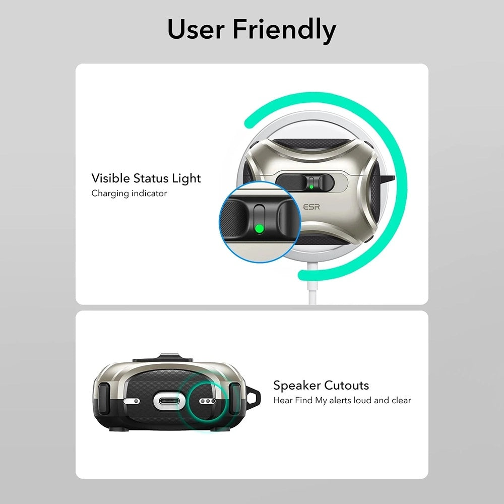 Pouzdro ESR Cyber FlickLock pro Apple AirPods Pro 3, Šedé