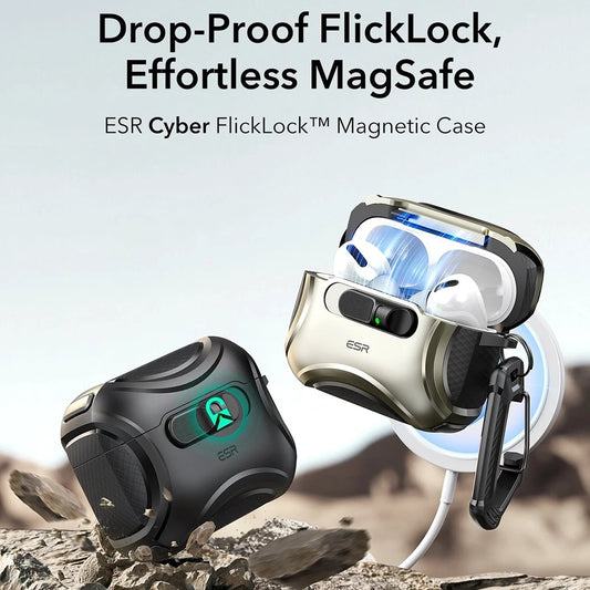 Pouzdro ESR Cyber FlickLock pro Apple AirPods Pro 3, Černá