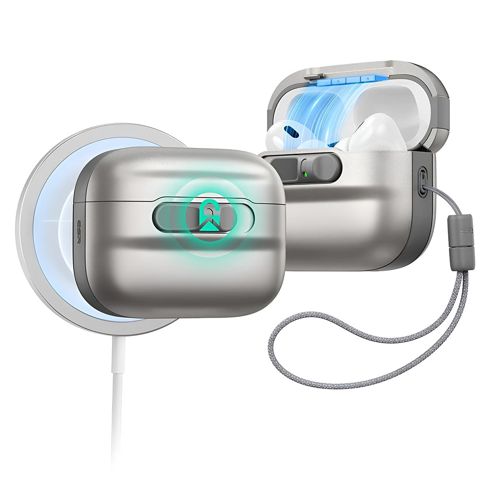 Pouzdro ESR Pulse Magnetic FlickLock pro Apple AirPods Pro 3, Šedé