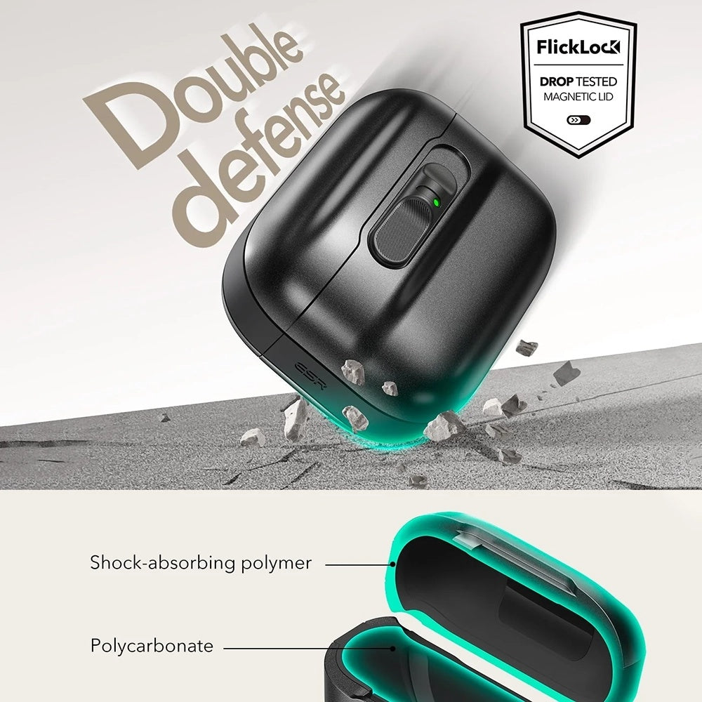 Pouzdro ESR Pulse Magnetic FlickLock pro Apple AirPods Pro 3, Černá