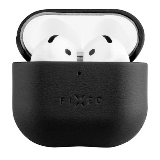Pouzdro Fixed PodsLeather pro Apple AirPods 4, Černá