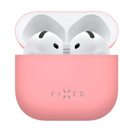 Pouzdro Fixed Silky pro Apple AirPods 4, Růžové
