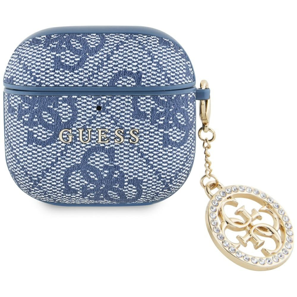 Pouzdro Guess 4G Strass Charm pro Apple AirPods 4, Modrá