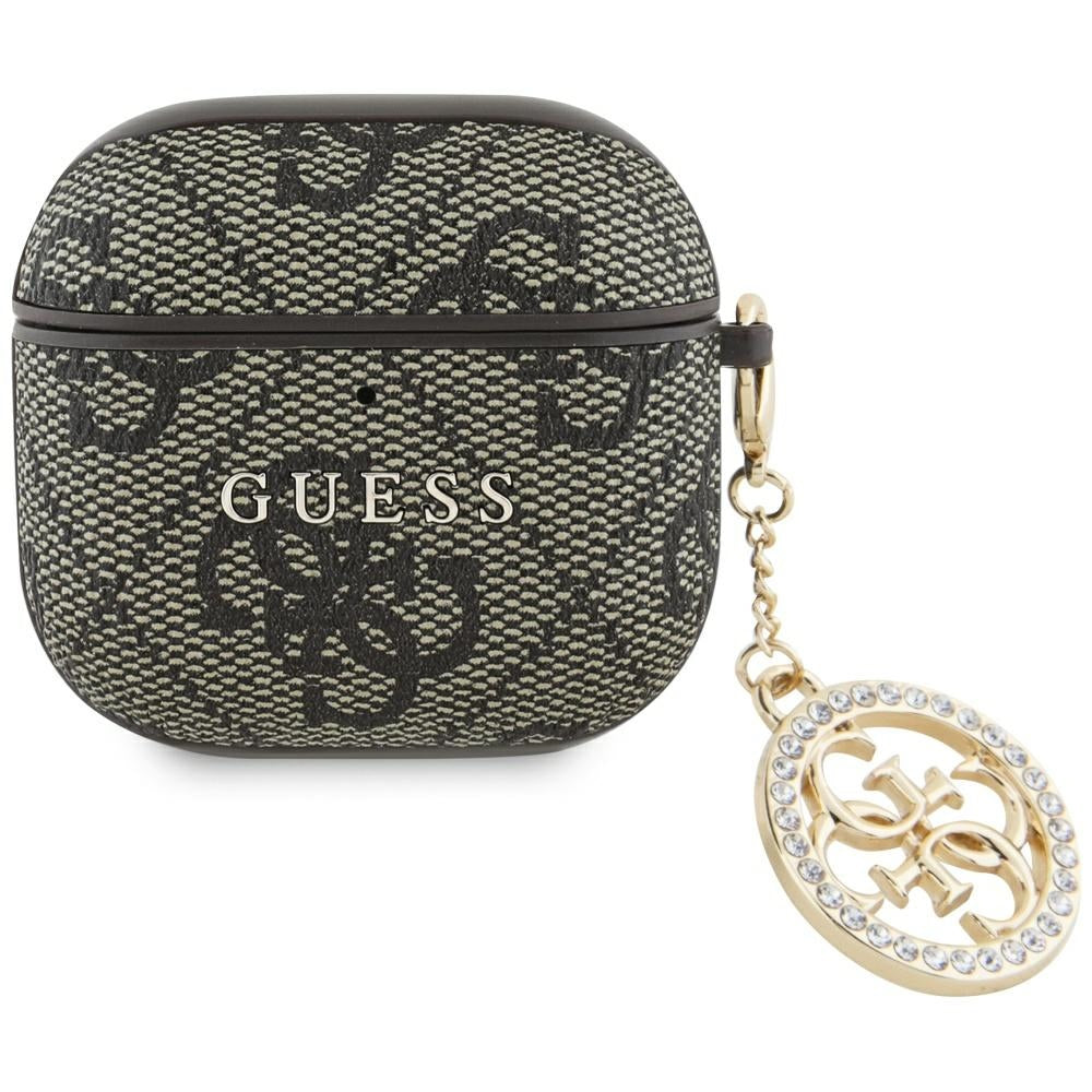 Pouzdro Guess 4G Strass Charm pro Apple AirPods 4, Hnědé