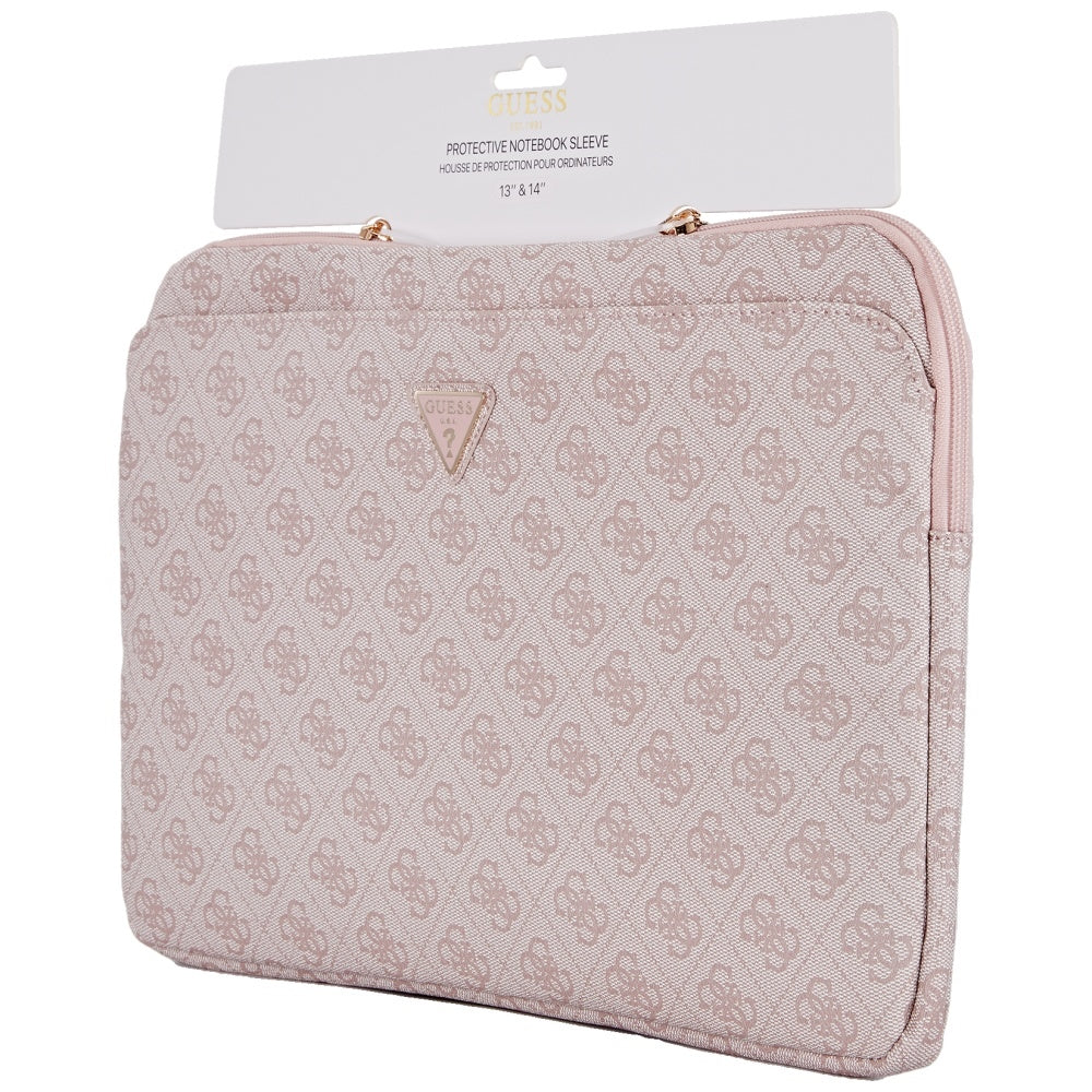 Pouzdro Guess 4G Triangle Logo pro Laptop 14inch, Růžové