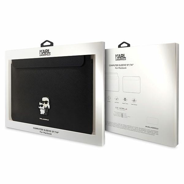Pouzdro Karl Lagerfeld Saffiano pro 14palcový laptop, černé