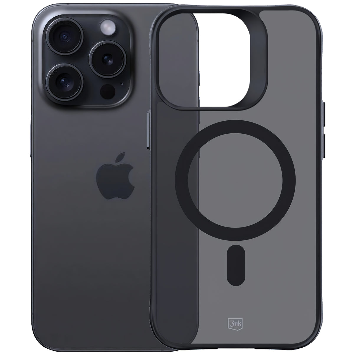 Pouzdro MagSafe pro Apple iPhone 15 Pro Max, 3MK, Smoke MagCase, černé