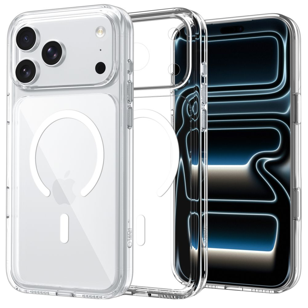 MagSafe pouzdro pro Apple iPhone 18 Pro / 17 Pro, Tech-Protect, Flexair Hybrid CC, průhledné