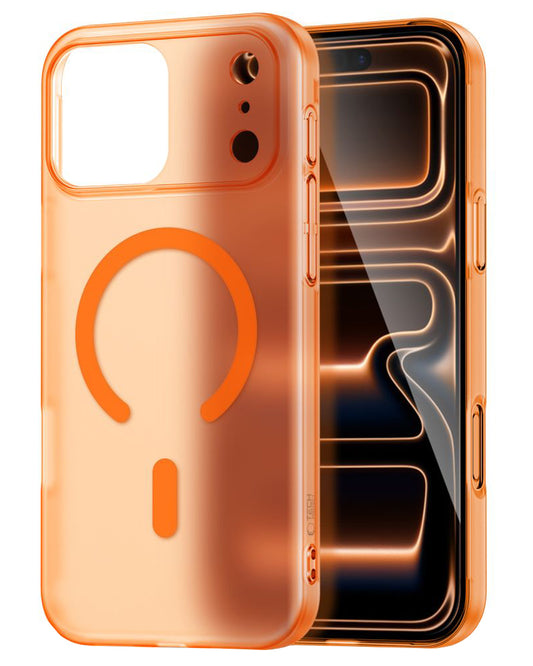 Pouzdro MagSafe pro Apple iPhone 17 Pro Max, Tech-Protect, MagSlim, Matně oranžové
