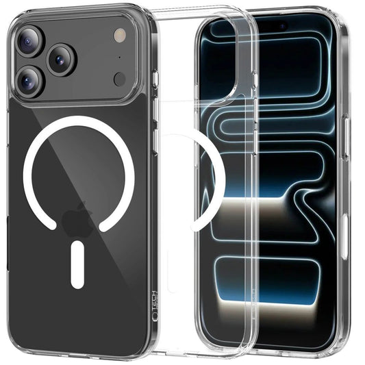 Pouzdro MagSafe pro Apple iPhone 17 Pro, Tech-Protect, Flexair Hybrid CC, Průhledné