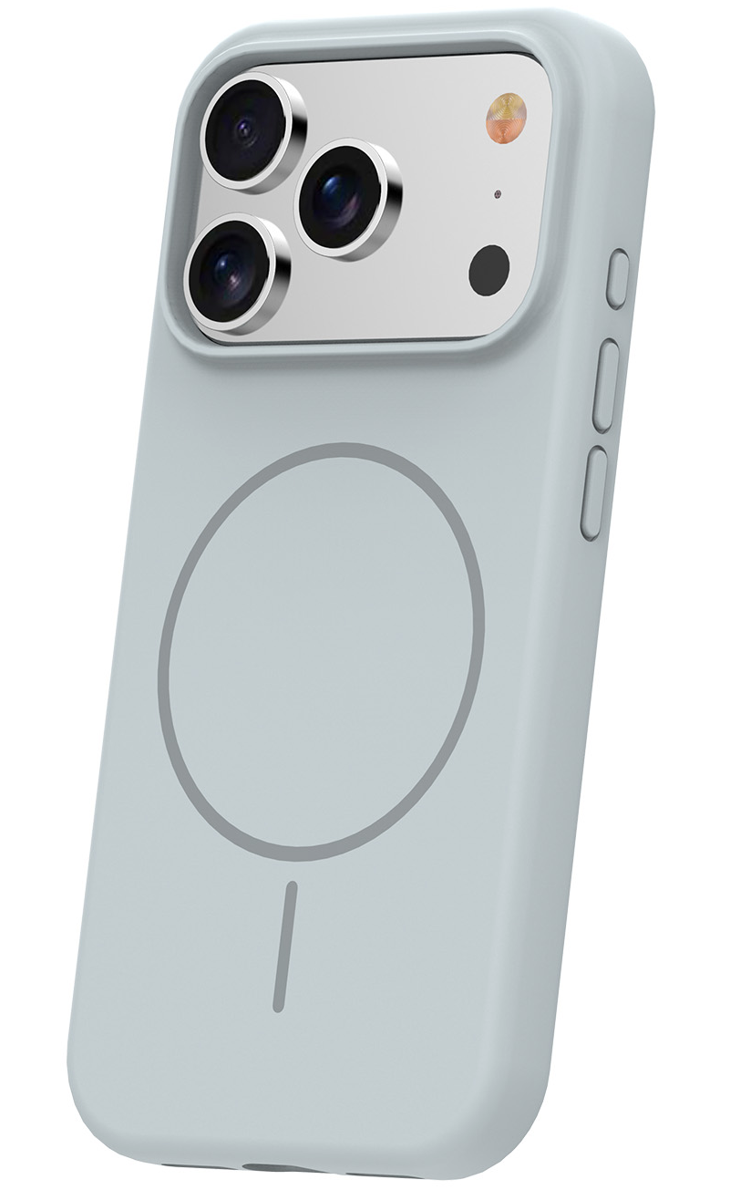MagSafe pouzdro pro Apple iPhone 17 Pro, OEM, tenký silikon, šedé