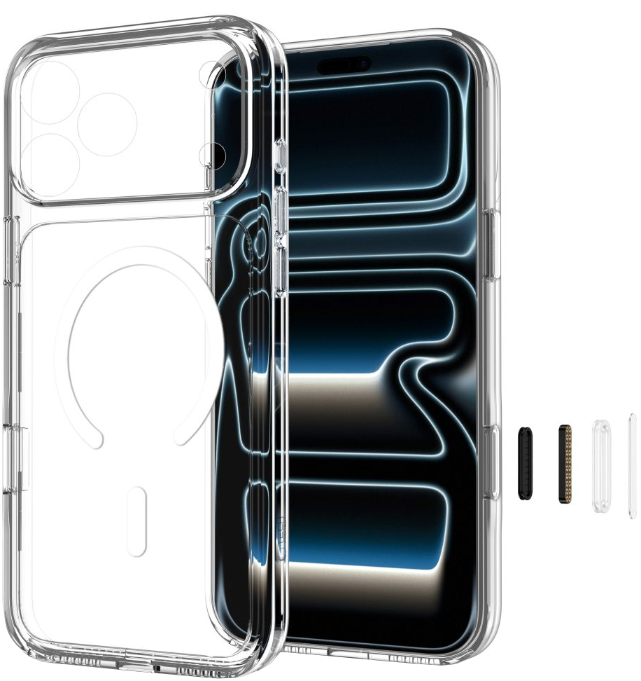 MagSafe pouzdro pro Apple iPhone 18 Pro / 17 Pro, Tech-Protect, Flexair Hybrid CC, průhledné