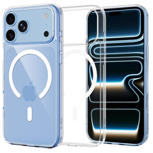 MagSafe pouzdro pro Apple iPhone 18 Pro Max / 17 Pro Max, Tech-Protect, Flexair Hybrid s ochranou obrazovky, průhledné