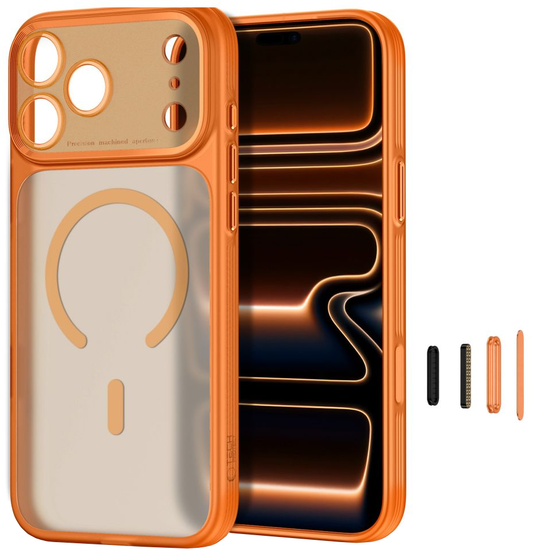 MagSafe pouzdro pro Apple iPhone 18 Pro Max / 17 Pro Max, Tech-Protect, MagPrime CC, Matná oranžová