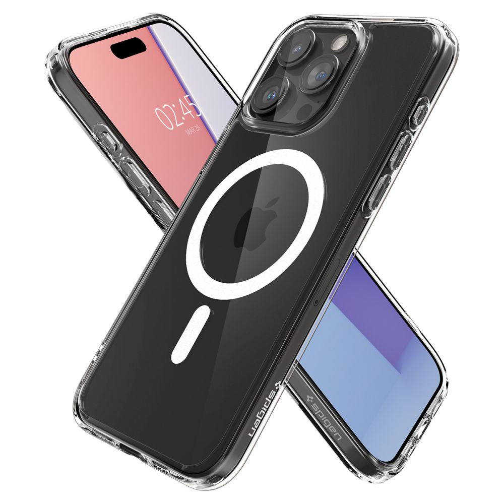 Pouzdro MagSafe pro Apple iPhone 15 Pro Max, Spigen, Ultra Hybrid, Bílá ACS06576