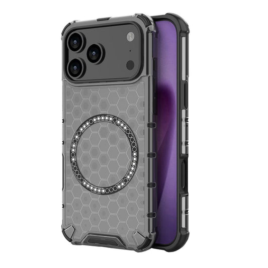 Pouzdro MagSafe pro Apple iPhone 17 Pro Max, Techsuit, HoneyComb Shield, Černá