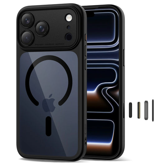 MagSafe pouzdro pro Apple iPhone 17 Pro Max, Tech-Protect, MagPeak, Černá průhledná
