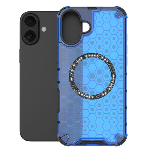 MagSafe pouzdro pro Apple iPhone 16, Techsuit, HoneyComb Shield, modré