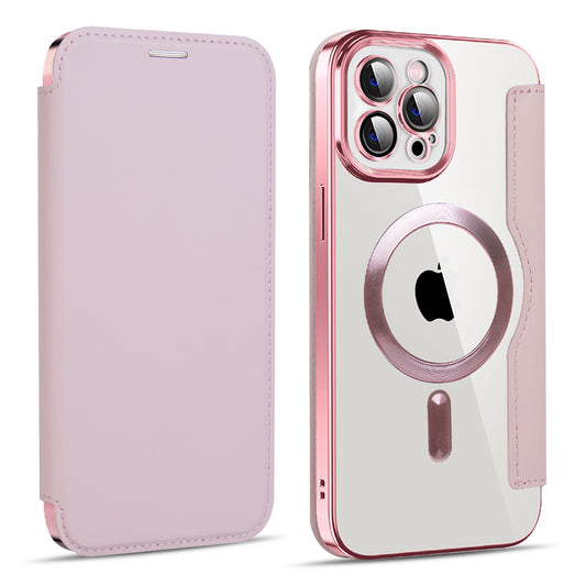 MagSafe pouzdro pro Apple iPhone 11 Pro Max, Techsuit, SmartMag Book, Růžové