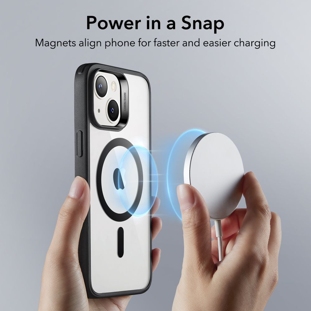 Pouzdro MagSafe pro Apple iPhone 14 / 13, ESR, Classic Hybrid, Černé Průhledné