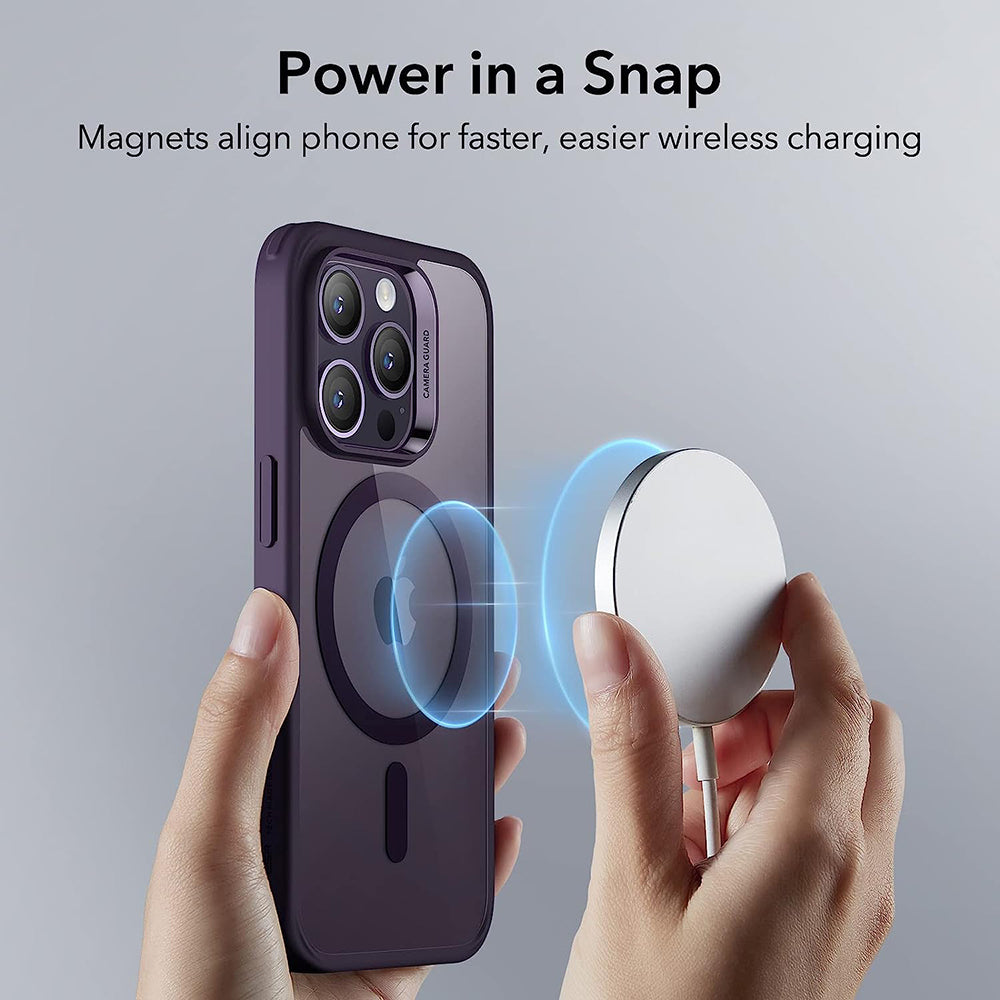 MagSafe pouzdro pro Apple iPhone 14 Pro, ESR, Classic Hybrid, Fialové průhledné