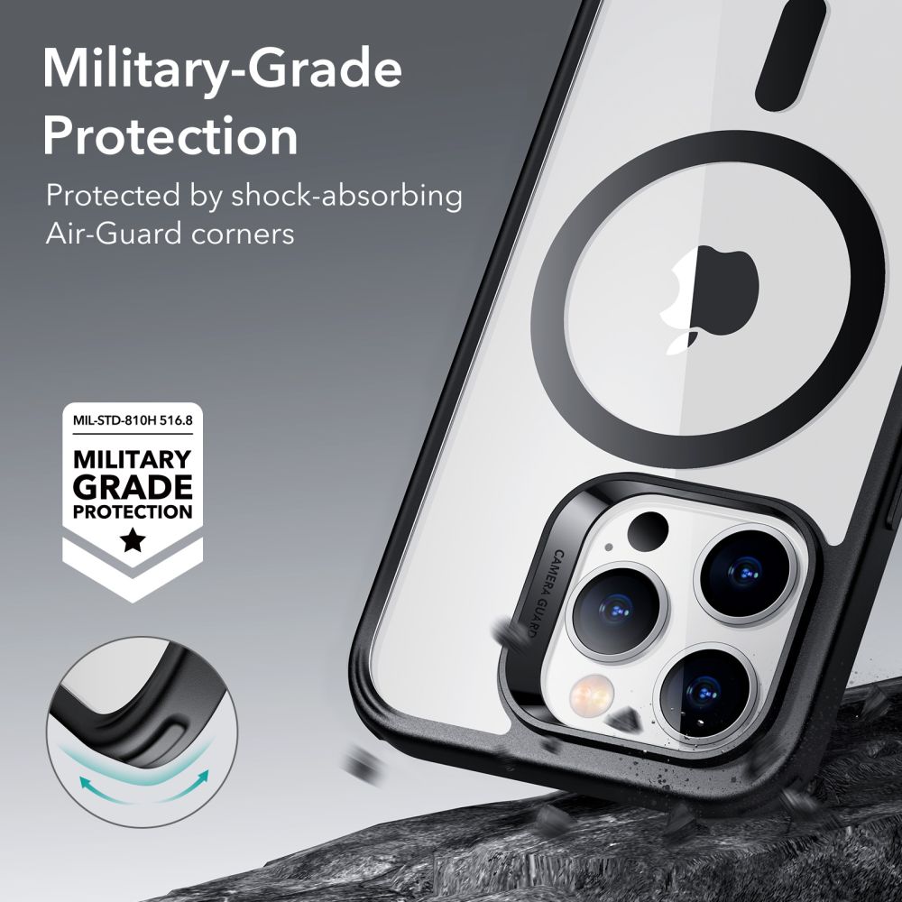 MagSafe pouzdro pro Apple iPhone 14 Pro, ESR, Classic Hybrid, Černá průhledná