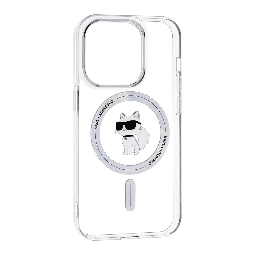 Pouzdro MagSafe pro Apple iPhone 14 Pro, Karl Lagerfeld, IML Choupette, Průhledné
