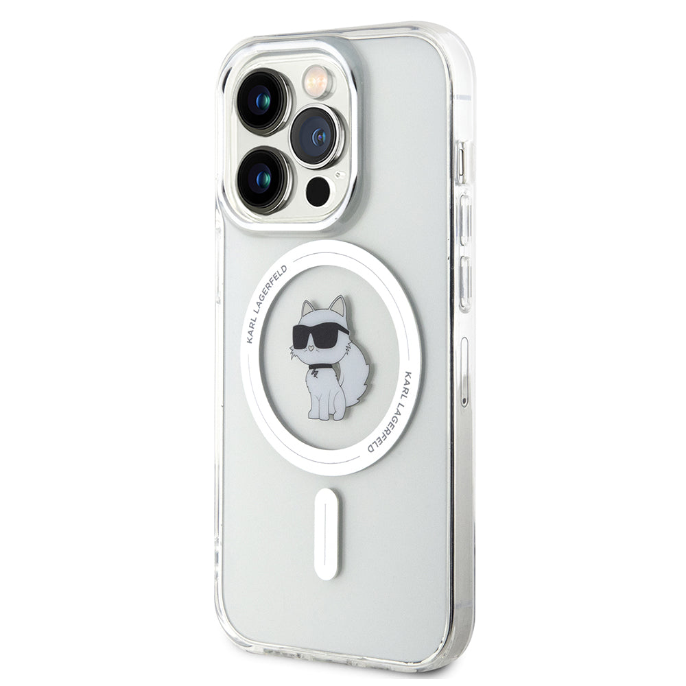 Pouzdro MagSafe pro Apple iPhone 14 Pro, Karl Lagerfeld, IML Choupette, Průhledné