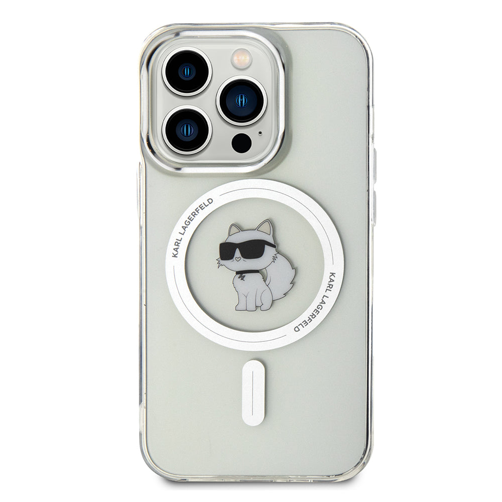 Pouzdro MagSafe pro Apple iPhone 14 Pro, Karl Lagerfeld, IML Choupette, Průhledné