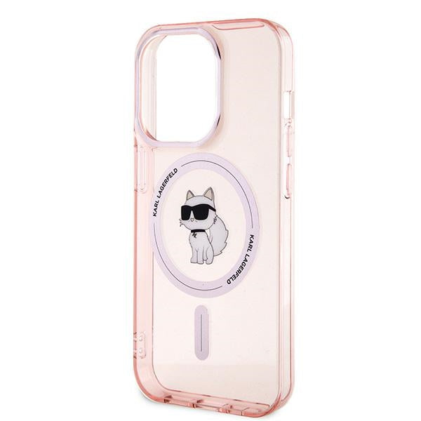 Pouzdro MagSafe pro Apple iPhone 14 Pro Max, Karl Lagerfeld, IML Choupette, Růžová