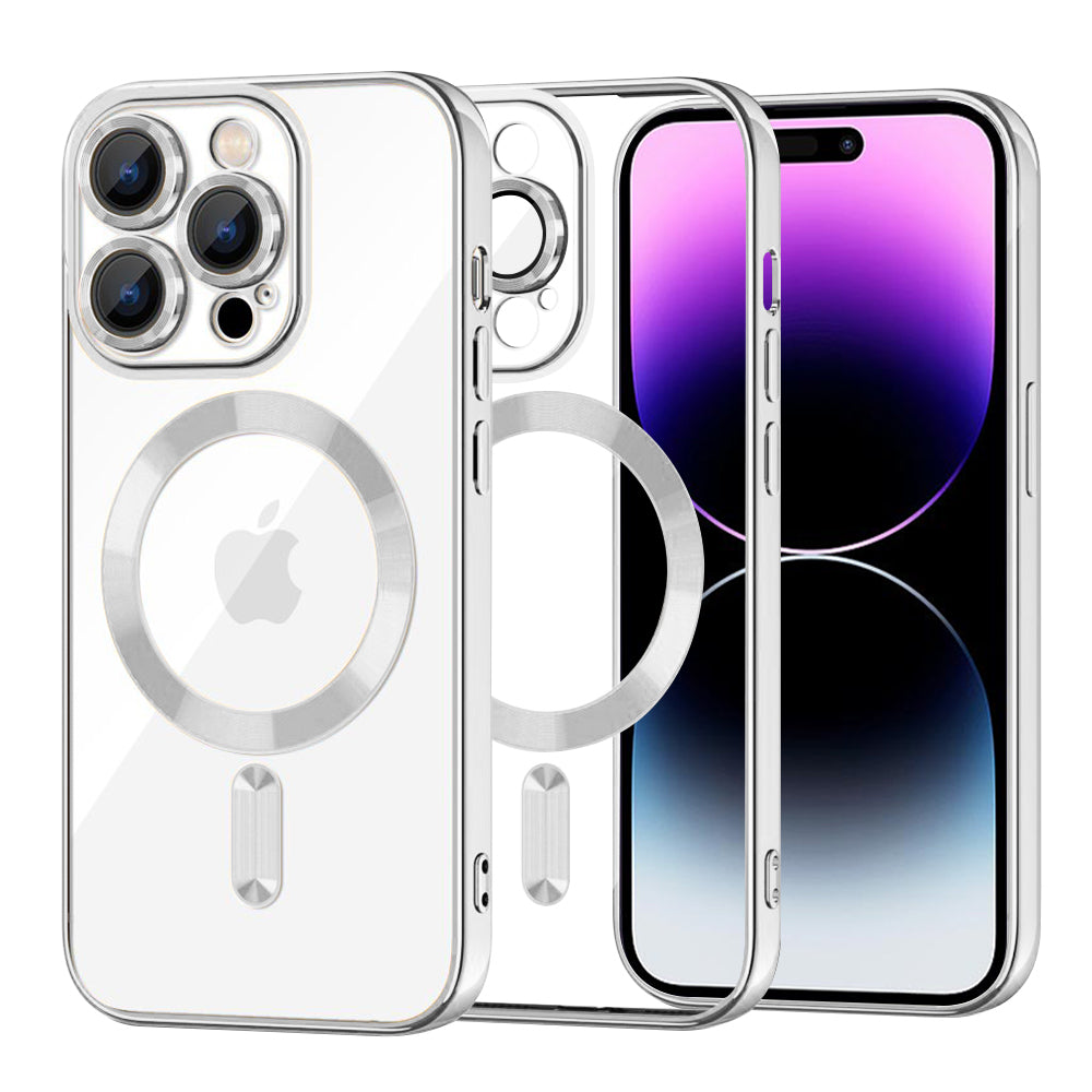 MagSafe pouzdro pro Apple iPhone 14 Pro Max, Techsuit, Luxury Crystal, Stříbrné