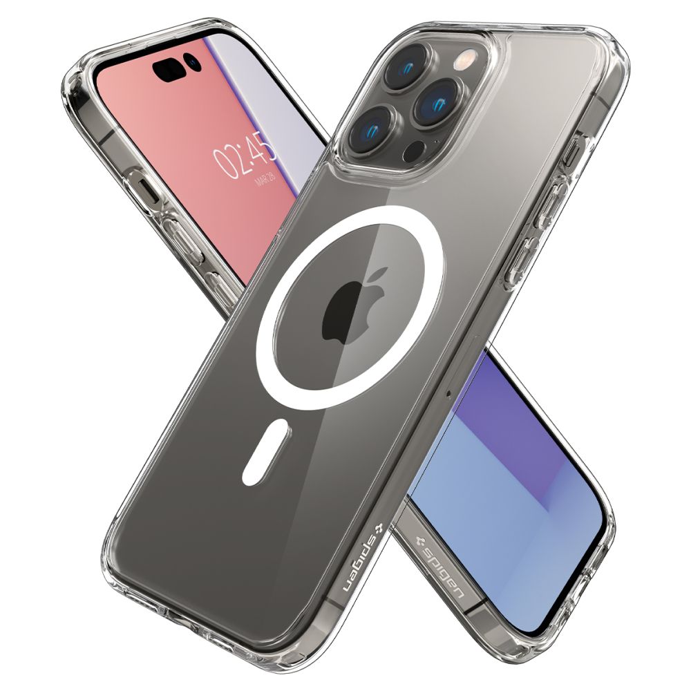 Pouzdro MagSafe pro Apple iPhone 14 Pro, Spigen, Ultra Hybrid, Bílá
