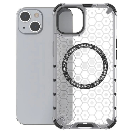 MagSafe pouzdro pro Apple iPhone 14, Techsuit, HoneyComb Shield, bílé