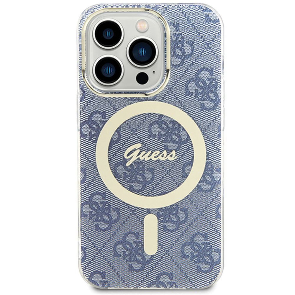 Pouzdro MagSafe pro Apple iPhone 15, Guess, IML 4G, Modrá