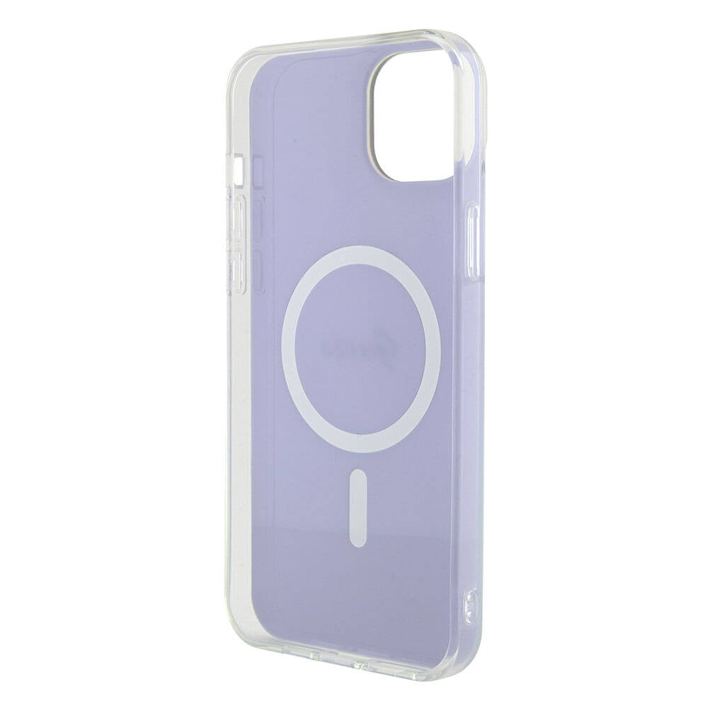 Pouzdro MagSafe pro Apple iPhone 15, Guess, IML Iridescent, Fialová